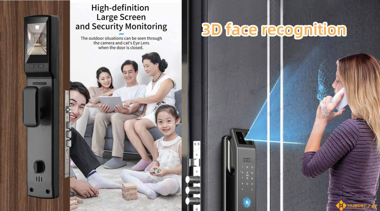 khóa cửa vân tay Hubert HB CG25F Black App wifi